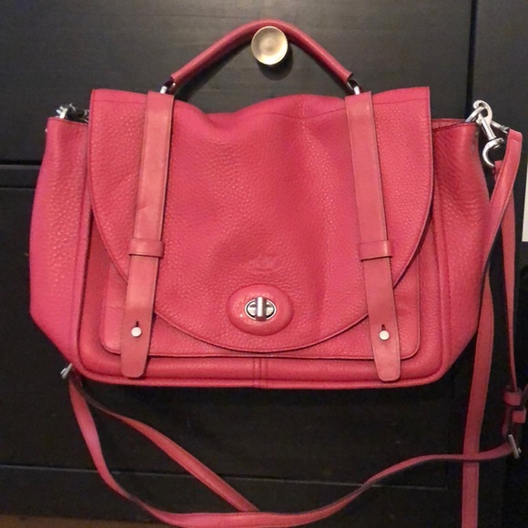 Coach Handbags - Hot Pink Coach Satchel with Crossbody Straps